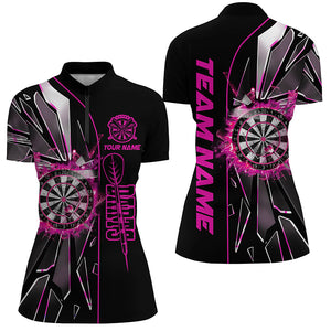 Personalized Pink Break Glass 3D Darts Shirts For Women Custom Dart League Shirts Best Darts Jersey TDM1999