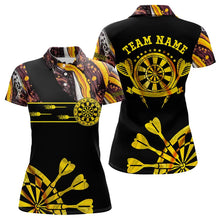 Load image into Gallery viewer, Yellow Golden Darts Tie Dye Polo &amp; Quarter Zip Custom Dart Shirts For Women Glowing Dart Jerseys TDM3709