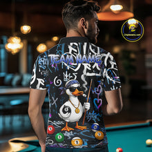 Load image into Gallery viewer, Colorful Graffiti Funny Duck 8 Ball Billiard Shirt For Men Custom Pool Team Jersey Polo &amp; 1/4 Zip TDM6497