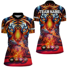 Load image into Gallery viewer, Personalized Billiard Balls Fire Tiger 3D Printed Women Billiard Shirts, Unique Team Billiard Jerseys TDM2014