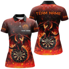 Load image into Gallery viewer, Darts Dragon Fire Flame 3D Printed Darts Shirts For Women Custom Team League Darts Jerseys |Red TDM2210