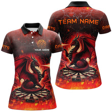 Load image into Gallery viewer, Darts Dragon Fire Flame 3D Printed Darts Shirts For Women Customized Team League Darts Jerseys |Red TDM2211