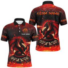 Load image into Gallery viewer, Darts Dragon Fire Flame 3D Printed Darts Shirts For Men Customized Team League Darts Jerseys |Red TDM2211