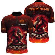 Load image into Gallery viewer, Darts Dragon Fire Flame 3D Printed Darts Shirts For Men Customized Team League Darts Jerseys |Red TDM2211