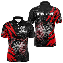 Load image into Gallery viewer, Black And Red Darts Board Break Glass Custom Dart Shirts For Men, Darts Team Shirts Dart Jerseys TDM3215