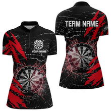 Load image into Gallery viewer, Black And Red Darts Board Break Glass Custom Dart Shirts For Women, Darts Team Shirts Dart Jerseys TDM3215