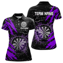Load image into Gallery viewer, Black And Purple Darts Board Break Glass Custom Dart Shirts For Women, Darts Team Shirts Dart Jerseys TDM3217