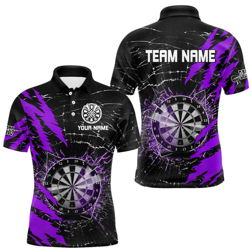 Black And Purple Darts Board Break Glass Custom Dart Shirts For Men, Darts Team Shirts Dart Jerseys TDM3217