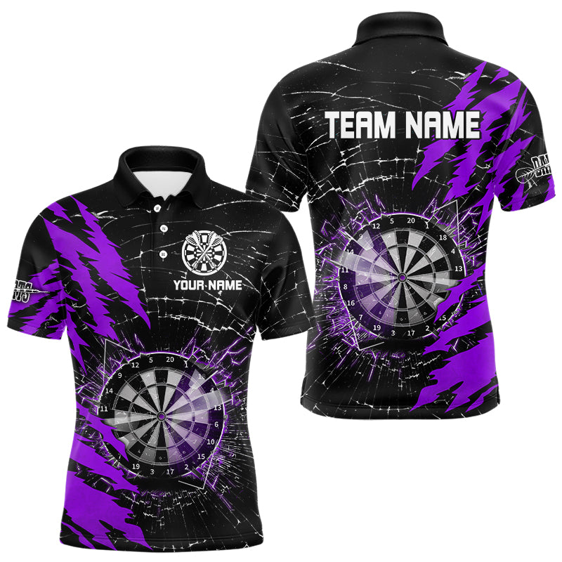 Black And Purple Darts Board Break Glass Custom Dart Shirts For Men, Darts Team Shirts Dart Jerseys TDM3217