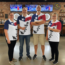 Load image into Gallery viewer, Personalized Texas Flag Steel Tip Dart Polo &amp; 1/4 Zip For Men Custom Texas Darts Team Jersey TDM5451