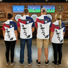 Load image into Gallery viewer, Personalized Texas Flag Steel Tip Dart Polo &amp; 1/4 Zip For Men Custom Texas Darts Team Jersey TDM5451