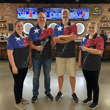 Load image into Gallery viewer, Personalized Texas Flag Steel Tip Dart Polo &amp; 1/4 Zip For Men Custom Texas Darts Team Jersey TDM5452