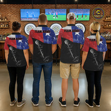 Load image into Gallery viewer, Personalized Texas Flag Steel Tip Dart Polo &amp; 1/4 Zip For Men Custom Texas Darts Team Jersey TDM5452