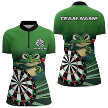 Load image into Gallery viewer, Personalized Green Funny Frogz Darts Shirts For Women Custom Darts Team Jerseys Outfit, Darts Gifts TDM3558