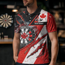 Load image into Gallery viewer, Personalized Canada Flag Dartboard Smoke Dart Shirts For Men, Pride Patriotic Dart Team Jerseys TDM3562