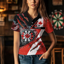 Load image into Gallery viewer, Personalized Canada Flag Smoke Dart Shirts For Women, Patriotic Darts Jerseys TDM3562
