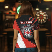 Load image into Gallery viewer, Personalized Canada Flag Smoke Dart Shirts For Women, Patriotic Darts Jerseys TDM3562