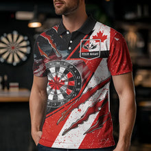 Load image into Gallery viewer, Personalized Canada Flag Dartboard Smoke Dart Shirts For Men, Pride Patriotic Dart Team Jerseys TDM3562