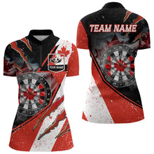 Load image into Gallery viewer, Personalized Canada Flag Smoke Dart Shirts For Women, Patriotic Darts Jerseys TDM3562