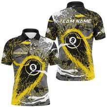 Load image into Gallery viewer, Yellow Grunge Stains 9 Ball Pool Custom Billiard Shirts For Men, Unique Billiard Jerseys Apparel TDM2219