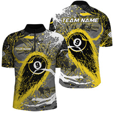 Load image into Gallery viewer, Yellow Grunge Stains 9 Ball Pool Custom Billiard Shirts For Men, Unique Billiard Jerseys Apparel TDM2219