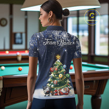 Load image into Gallery viewer, Funny Santa Christmas Billiard Balls Pine Tree Pool Shirt For Women Custom Xmas Billiard Gifts TDM5216