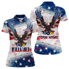 Load image into Gallery viewer, Personalized 8 Ball 9 Ball &amp; 10 Ball American Flag Eagle Billiard Shirt, Pride Women Billiard Jerseys TDM3223