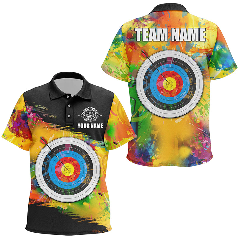 Personalized Colorful 3D Target Archery Kid Polo Shirts Custom Archery Jerseys Attire For Archer TDM1238