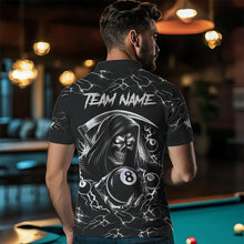 Load image into Gallery viewer, Black White Funny Death Skeleton 8 Ball Pool Men Billiard Shirts Custom Lightning Billiard Jerseys TDM3726
