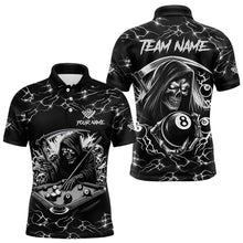 Load image into Gallery viewer, Black White Funny Death Skeleton 8 Ball Pool Men Billiard Shirts Custom Lightning Billiard Jerseys TDM3726