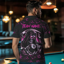 Load image into Gallery viewer, Pink Funny Death Skeleton 8 Ball Pool Men Billiard Shirts Custom Lightning Billiard Jerseys TDM3727