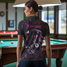 Load image into Gallery viewer, Pink Funny Death Skeleton 8 Ball Pool Women Billiard Shirts Custom Lightning Billiard Jerseys TDM3727