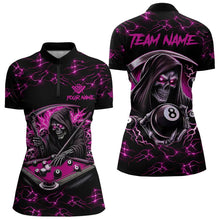 Load image into Gallery viewer, Pink Funny Death Skeleton 8 Ball Pool Women Billiard Shirts Custom Lightning Billiard Jerseys TDM3727