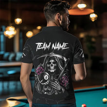 Load image into Gallery viewer, Personalized Pink Funny Skull Roses 8 Ball Billiard Shirts For Men Custom Pool Team Shirts TDM3729