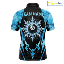 Load image into Gallery viewer, Black And Blue 8 Ball Pool Ice Billiard Shirt For Men, Funny Pool Team Jersey Polo &amp; 1/4 Zip TDM6338
