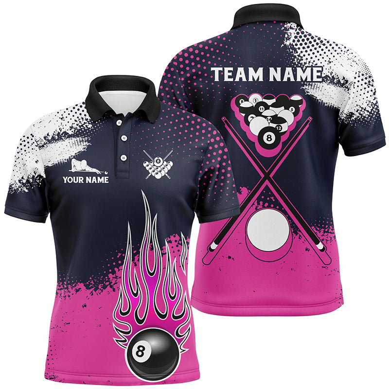 Pink Grunge Paint Splatter Custom Billiard Shirts For Men, 8 Ball Billiard Team Shirts Pool Jerseys TDM2746