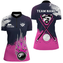 Load image into Gallery viewer, Pink Grunge Paint Splatter Custom Billiard Shirts For Women, 8 Ball Billiard Team Shirts Pool Jerseys TDM2746