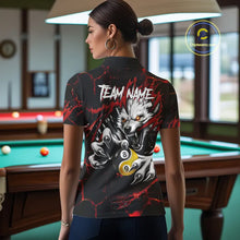 Load image into Gallery viewer, Personalized Wolf Yin-Yang 8 &amp; 9 Ball Billiard Shirt For Women, Billiard Team Jersey Polo &amp; 1/4 Zip TDM5470