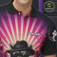 Load image into Gallery viewer, Pink Funny Raccoon Bowling Jersey For Men Custom Graffiti Bowling Shirt Team Polo &amp; 1/4 Zip TDM6092