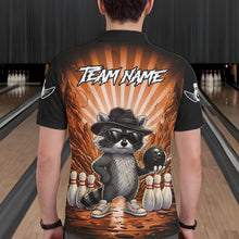 Load image into Gallery viewer, Orange Funny Raccoon Bowling Jersey For Men Custom Graffiti Bowling Shirt Team Polo &amp; 1/4 Zip TDM6093