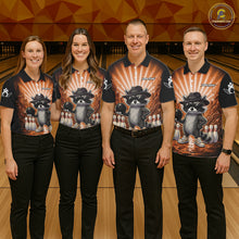 Load image into Gallery viewer, Orange Funny Raccoon Bowling Jersey For Women Custom Graffiti Bowling Shirt Team Polo &amp; 1/4 Zip TDM6093