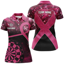 Load image into Gallery viewer, Pink Ribbon Breast Cancer Awareness Darts Shirt For Women Custom Breast Cancer Shirts For Darts Lover TDM2507
