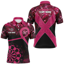 Load image into Gallery viewer, Pink Ribbon Breast Cancer Awareness Darts Shirt For Men Custom Breast Cancer Shirts For Darts Lover TDM2507