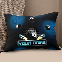 Load image into Gallery viewer, Custom Black Billiard Balls Cue 3D Printed Pillow, Billiard Throw Pillow TDM0743
