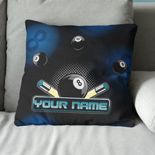 Load image into Gallery viewer, Custom Black Billiard Balls Cue 3D Printed Pillow, Billiard Throw Pillow TDM0743