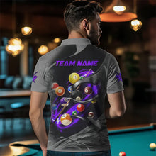 Load image into Gallery viewer, Personalized Panther Lightning 3D Billiard Balls Pool Shirts For Men, Billiard League Jersey|Purple TDM3737