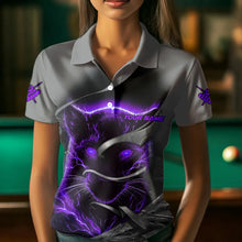 Load image into Gallery viewer, Personalized Panther Lightning 3D Billiard Balls Pool Shirts For Women, Billiard League Jersey|Purple TDM3737