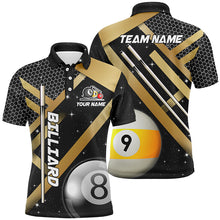 Load image into Gallery viewer, Black Jerseys Billiard 8 Ball &amp; 9 Ball Men Pool Shirts Customized Unique Billiard Uniform |Yellow TDM2036