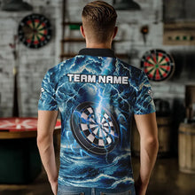 Load image into Gallery viewer, Personalized Shark Blue Lightning Darts Polo &amp; Quarter Zip Custom Dart Shirts For Men Dart Jerseys TDM3442
