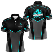 Load image into Gallery viewer, Billiard Jerseys For Men Custom Polo &amp; 1/4 Zip Billiard Shirts, Team Pooler Short Sleeve |Turquoise TDM3741